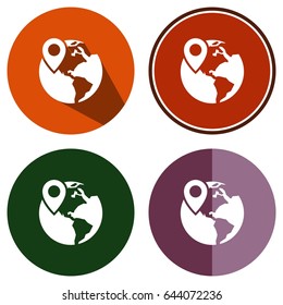icons flat world location for Web, Mobile and business