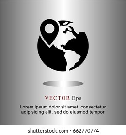 icons flat world location for Web, Mobile and business