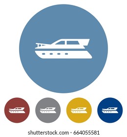 icons flat yatch boat for Web, Mobile and business