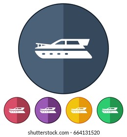 icons flat yatch boat for Web, Mobile and business