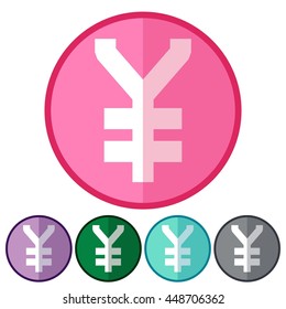 icons flat yen for Web, Mobile and business