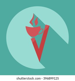 icons in flat-style coffee
