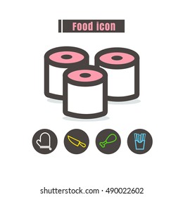 icons food colorful design vector line black on white background