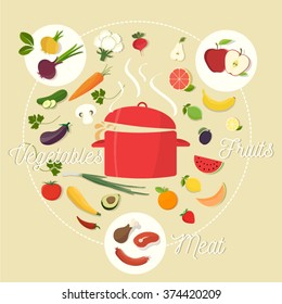 Icons for food and restaurant.