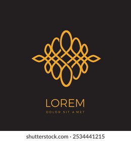 Ícones em forma de elementos de flores ou elementos de cercas douradas de luxo