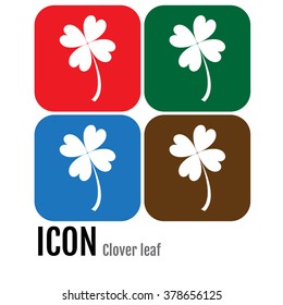 Icons of four leaf clover. Clover Icons Vector Art, Stock Vector