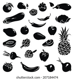 Icons of fruits and vegetables