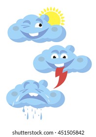 icons funny clouds the weather