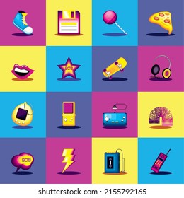 icons of gadgets of the 90s style