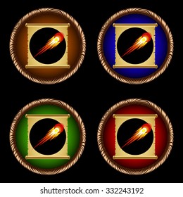 icons for games with an ancient magical scroll of fireball