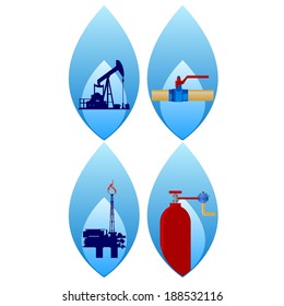 Icons gas industry. Illustration on white background.