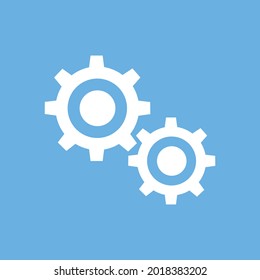 Icons with gears on a white background