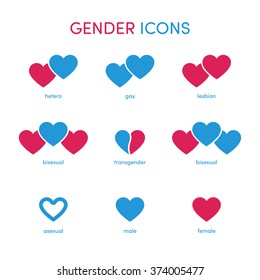 Icons gender heart