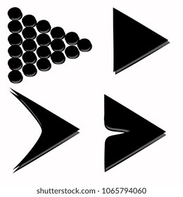 icons geometric arrows triangles black and gray