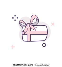icons and gift symbols for valentine's day celebrations, thin line style, vector