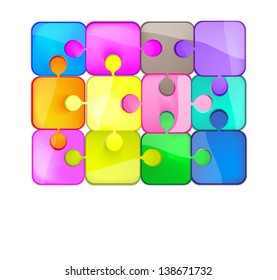 Icons glass shaped puzzle