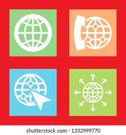 Icons for globe earth, internet, vector illustration in flat, EPS10.