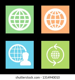 Icons for globe and earth, vector illustration in flat, EPS10.
