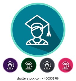 icons graduated student for Web and Mobile