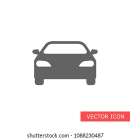 Icons of gray car. flat vector icon on white background