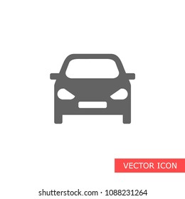 Icons of gray car. flat vector icon on white background