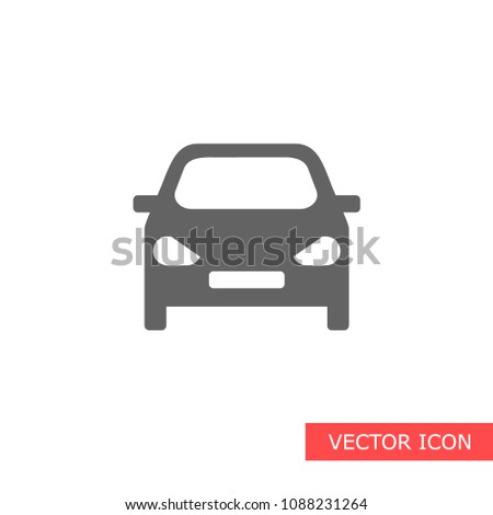 Icons of gray car. flat vector icon on white background