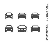 Icons of gray cars. flat vector icons on white background