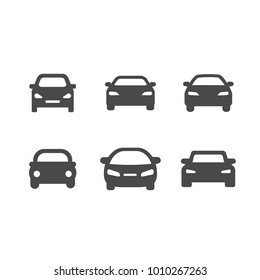 Icons of gray cars. flat vector icons on white background - Shutterstock ID 1010267263