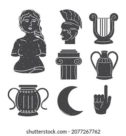 icons greek sculpture and ornaments style