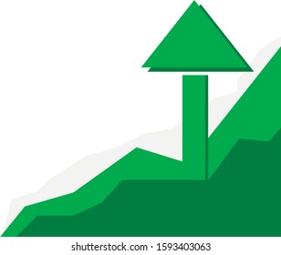 
icons green up arrow raising up