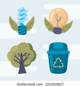 icons, green energy, design vector