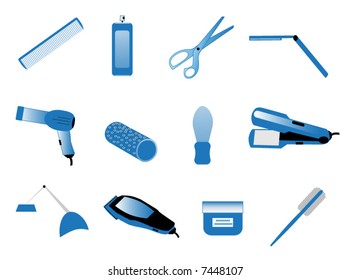 Icons of hairdresser accessories