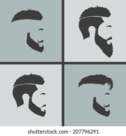 Icons Hairstyles Beard And Mustache Hipster Profile