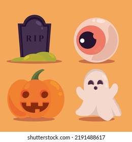 icons halloween miscellaneous, vector layout
