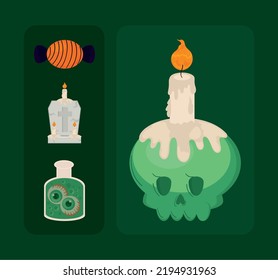 iconos halloween miscelánea, distribución vectorial