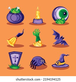 icons halloween party, vector design