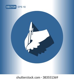 icons hand ballpen for Web and Mobile