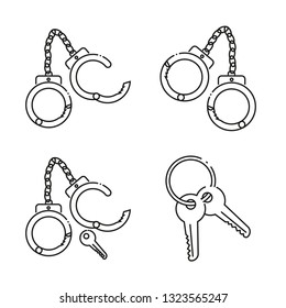 Icons handcuffs and keys