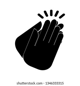 The icons of the hands of people are clapping.
