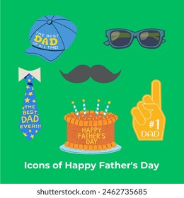 Icons of Happy Father's Day