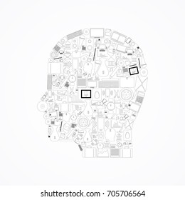 icons head,vector illustration