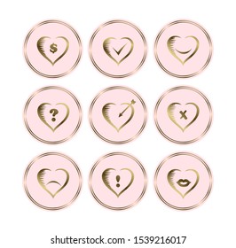   Icons heart theme for web