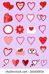 icons with hearts