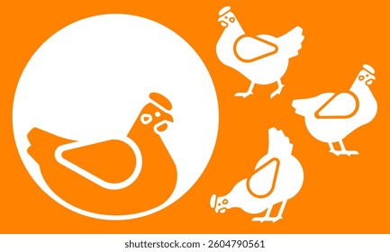 Icons of hens in different poses.