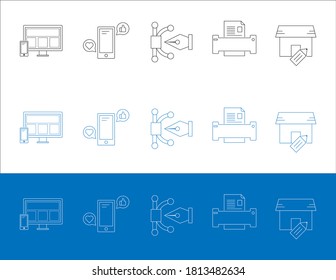 Icons high tech, web, social media, illustration, print & home icons 