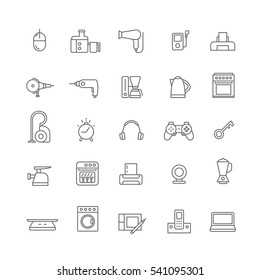 Icons of home appliances.