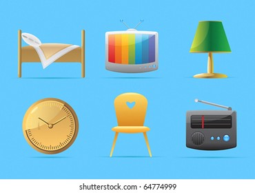 Icons for home. Vector illustration.