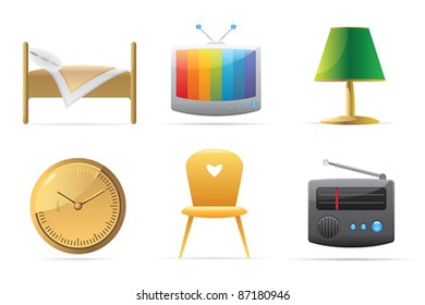 Icons for home. Vector illustration.