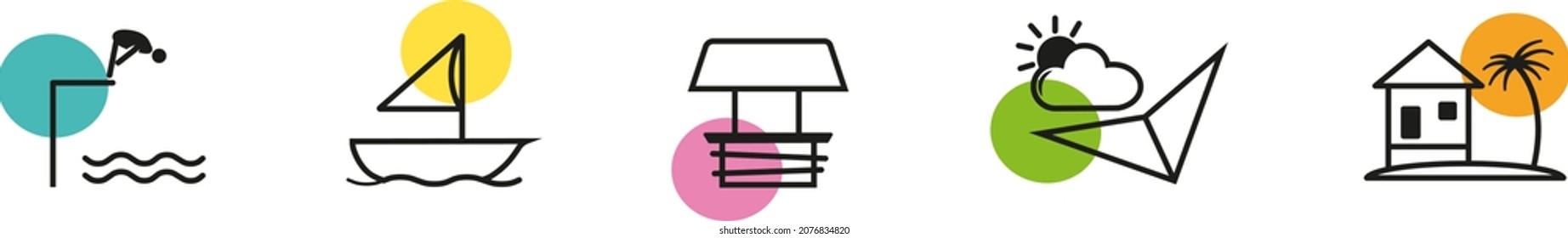 icons for the hotel, possible use cases, stickers, stickers, for signs on the territory of the hotel, souvenirs
