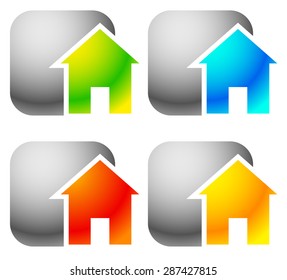 Icon(s) for house, apartment, rent, home, homepage, housing concepts.